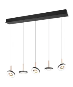 Trio Lighting – 334410565 GUANO Κρεμαστό Φωτιστικό Ράγα LED 40W 4250lm Step Dimmable CCT Μαύρο & Καφέ