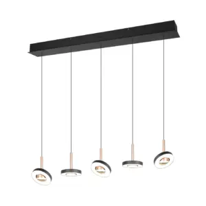 Trio Lighting – 334410565 GUANO Κρεμαστό Φωτιστικό Ράγα LED 40W 4250lm Step Dimmable CCT Μαύρο & Καφέ
