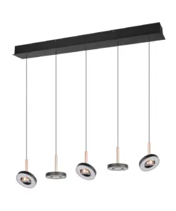 Trio Lighting – 334410565 GUANO Κρεμαστό Φωτιστικό Ράγα LED 40W 4250lm Step Dimmable CCT Μαύρο & Καφέ