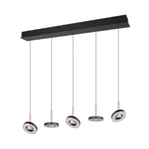 Trio Lighting – 334410565 GUANO Κρεμαστό Φωτιστικό Ράγα LED 40W 4250lm Step Dimmable CCT Μαύρο & Καφέ