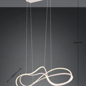 Trio Lighting NALA – 344310131 Κρεμαστό Φωτιστικό Ράγα LED 57W 6800lm Step Dimmable CCT Λευκό Ματ