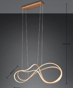 Trio Lighting NALA – 344310179 Κρεμαστό Φωτιστικό Ράγα LED 57W 6800lm Step Dimmable CCT Χρυσό