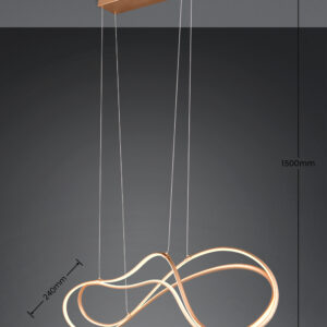 Trio Lighting NALA – 344310179 Κρεμαστό Φωτιστικό Ράγα LED 57W 6800lm Step Dimmable CCT Χρυσό