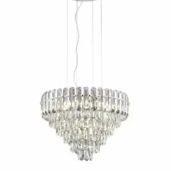 Trio Lighting - 367601206 Κρεμαστό Φωτιστικό Πολυέλαιος MALIZIA 2xE14 Χρώμιο & Κρύσταλλα Φ600