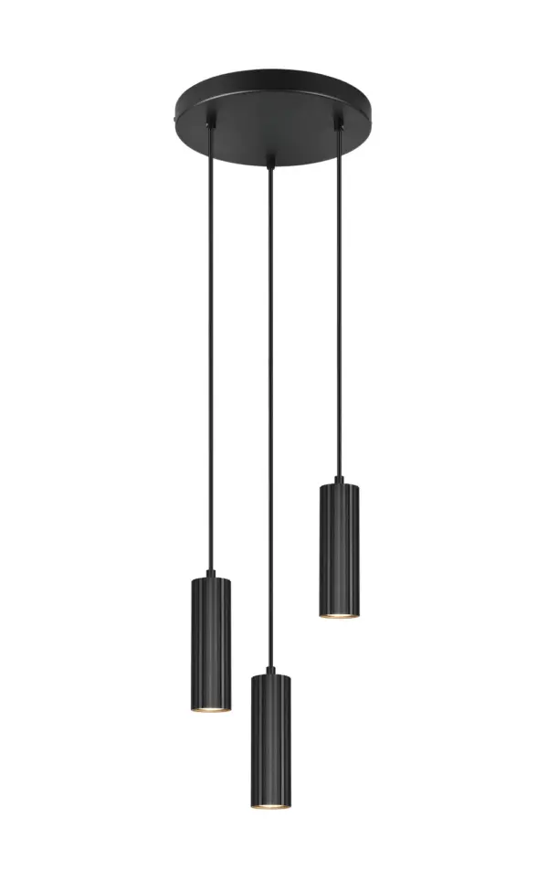Κρεμαστό Φωτιστικό Ροζέτα Trio Lighting SOKA με 3xGU10 Μαύρα Σποτ - 367730332