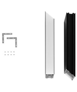 GLOBOSTAR® ALP-CORNER-SIDE90 LUMILINE 61767 Επιφανειακό / Κρεμαστό Προφίλ Αλουμινίου Γωνία με Λευκό Γαλακτερό Πατητό Κάλυμμα για Ταινίες LED IP20 – Μαύρο Ματ – Μ30 x Π3.5 x Υ7cm