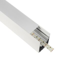 GLOBOSTAR® ALP-LINEAR BRIGHTRAIL 61774-3M Επιφανειακό / Κρεμαστό / Επιτοίχιο Προφίλ Αλουμινίου με Λευκό Γαλακτερό Πατητό Κάλυμμα για Ταινίες LED IP20 – Λευκό Ματ – Μ300 x Π5 x Υ7.5cm