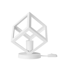 GloboStar® DISE 203-0273 Μοντέρνο Eπιτραπέζιο Φωτιστικό Μονόφωτο 1 x E27 IP20 Λευκό Πλαστικό – Μ28 x Π28 x Υ29cm