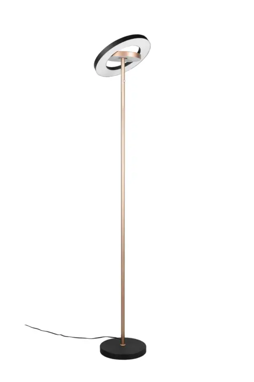 Trio Lighting – 434410165 GUANO Φωτιστικό Δαπέδου LED 19W 2100lm Step Dimmable CCT Μαύρο & Καφέ