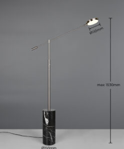 Trio Lighting Φωτιστικό Δαπέδου LED FIORE 10W Dimmable 1200lm CCT Νίκελ Ματ & Μάρμαρο – 454610107