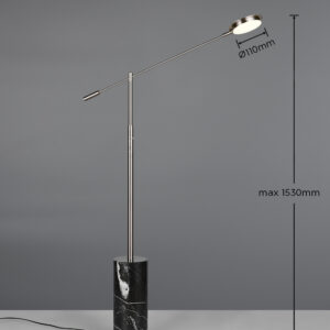 Trio Lighting Φωτιστικό Δαπέδου LED FIORE 10W Dimmable 1200lm CCT Νίκελ Ματ & Μάρμαρο – 454610107