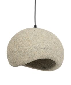 GLOBOSTAR® STONE 204-0123 Μοντέρνο Κρεμαστό Φωτιστικό Οροφής με Ντουί 1 x E27 AC 220-240V IP20 – Μπεζ – Μ35 x Π31 x Υ26cm