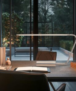 Trio Lighting Επιτραπέζιο Φωτιστικό Γραφείου LED OLEA 6.5W Dimmable 620lm CCT Νίκελ Ματ – 554310107