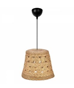 GLOBOSTAR® PANIER 204-0171 Boho Κρεμαστό Φωτιστικό Οροφής με Ντουί 1 x E27 AC 220-240V IP20 – Μπεζ – Μ32 x Π32 x Υ30cm