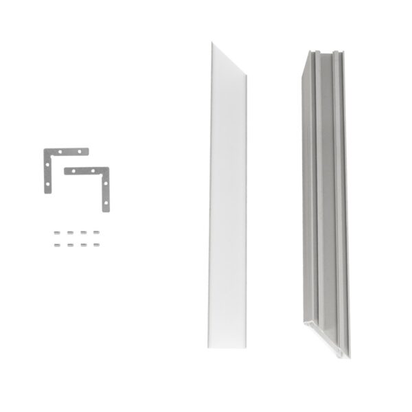 GLOBOSTAR® ALP-CORNER-SIDE90 LUMILINE 61768 Επιφανειακό / Κρεμαστό Προφίλ Αλουμινίου Γωνία με Λευκό Γαλακτερό Πατητό Κάλυμμα για Ταινίες LED IP20 – Γκρι Ανθρακί Ματ – Μ30 x Π3.5 x Υ7cm