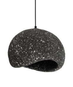 GloboStar® STONE 204-0194 Μοντέρνο Κρεμαστό Φωτιστικό Καμπάνα Μονόφωτο 1 x E27 IP20 Μαύρο Με Λευκό Πολυστερίνη με Ρητίνη – Μ35 x Π31 x Υ26cm