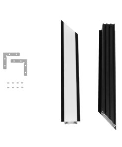 GLOBOSTAR® ALP-CORNER-SIDE90 RECESSA 61789 Χωνευτό Προφίλ Αλουμινίου Γωνία με Λευκό Γαλακτερό Πατητό Κάλυμμα για Ταινίες LED IP20 – Μαύρο Ματ – Μ30 x Π3.5 x Υ4cm