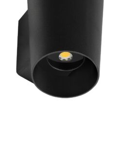 GLOBOSTAR® GANETTI 60671 Μοντέρνο Φωτιστικό Τοίχου – Απλίκα LED 10W 1250lm 60° AC 220-240V Αδιάβροχο IP65 Θερμό Λευκό 2700K – Bridgelux COB Chip & TÜV SÜD Driver – Μαύρο Ματ – Μ9.5 x Π11 x Υ19cm – 5 Χρόνια Εγγύηση