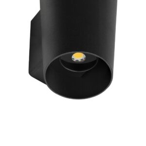 GLOBOSTAR® GANETTI 60671 Μοντέρνο Φωτιστικό Τοίχου – Απλίκα LED 10W 1250lm 60° AC 220-240V Αδιάβροχο IP65 Θερμό Λευκό 2700K – Bridgelux COB Chip & TÜV SÜD Driver – Μαύρο Ματ – Μ9.5 x Π11 x Υ19cm – 5 Χρόνια Εγγύηση
