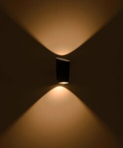 GLOBOSTAR® GANETTI 60671 Μοντέρνο Φωτιστικό Τοίχου – Απλίκα LED 10W 1250lm 60° AC 220-240V Αδιάβροχο IP65 Θερμό Λευκό 2700K – Bridgelux COB Chip & TÜV SÜD Driver – Μαύρο Ματ – Μ9.5 x Π11 x Υ19cm – 5 Χρόνια Εγγύηση