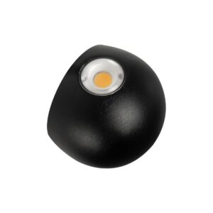 GLOBOSTAR® VEGA 60672 Μοντέρνο Φωτιστικό Τοίχου – Απλίκα LED 6W 750lm 30° AC 220-240V Αδιάβροχο IP65 Θερμό Λευκό 2700K – Bridgelux COB Chip & TÜV SÜD Driver – Μαύρο Ματ – Μ10 x Π7.5 x Υ10cm – 5 Χρόνια Εγγύηση