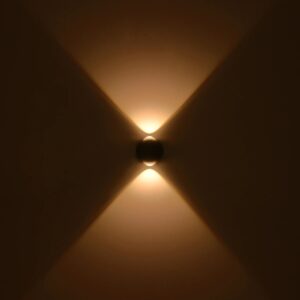 GLOBOSTAR® VEGA 60672 Μοντέρνο Φωτιστικό Τοίχου – Απλίκα LED 6W 750lm 30° AC 220-240V Αδιάβροχο IP65 Θερμό Λευκό 2700K – Bridgelux COB Chip & TÜV SÜD Driver – Μαύρο Ματ – Μ10 x Π7.5 x Υ10cm – 5 Χρόνια Εγγύηση