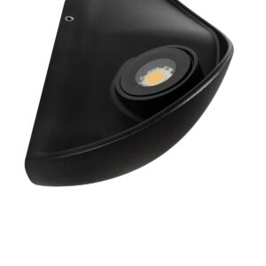 GLOBOSTAR® SELENE 60674 Μοντέρνο Φωτιστικό Τοίχου – Απλίκα LED 5W 625lm 90° AC 220-240V Αδιάβροχο IP65 Θερμό Λευκό 2700K – Bridgelux COB Chip & TÜV SÜD Driver – Μαύρο Ματ – Μ20 x Π9 x Υ12cm – 5 Χρόνια Εγγύηση