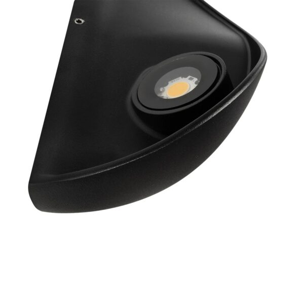 GLOBOSTAR® SELENE 60674 Μοντέρνο Φωτιστικό Τοίχου – Απλίκα LED 5W 625lm 90° AC 220-240V Αδιάβροχο IP65 Θερμό Λευκό 2700K – Bridgelux COB Chip & TÜV SÜD Driver – Μαύρο Ματ – Μ20 x Π9 x Υ12cm – 5 Χρόνια Εγγύηση
