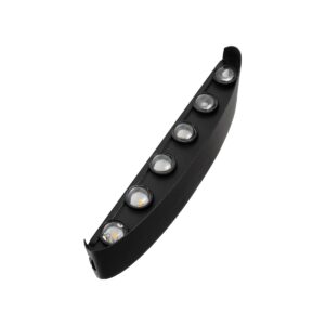 GLOBOSTAR® SIXOAD 60678 Μοντέρνο Φωτιστικό Τοίχου – Απλίκα LED 24W 3000lm 30° AC 220-240V Αδιάβροχο IP65 Θερμό Λευκό 2700K – CREE XPE Chip & TÜV SÜD Driver – Μαύρο Ματ – Μ32 x Π5.5 x Υ8cm – 5 Χρόνια Εγγύηση