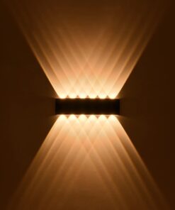 GLOBOSTAR® SIXOAD 60678 Μοντέρνο Φωτιστικό Τοίχου – Απλίκα LED 24W 3000lm 30° AC 220-240V Αδιάβροχο IP65 Θερμό Λευκό 2700K – CREE XPE Chip & TÜV SÜD Driver – Μαύρο Ματ – Μ32 x Π5.5 x Υ8cm – 5 Χρόνια Εγγύηση