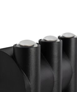 GLOBOSTAR® ARC 60680 Μοντέρνο Φωτιστικό Τοίχου – Απλίκα LED 12W 1500lm 30° AC 220-240V Αδιάβροχο IP65 Θερμό Λευκό 2700K – CREE XPE Chip & TÜV SÜD Driver – Μαύρο Ματ – Μ14 x Π4.8 x Υ11.5cm – 5 Χρόνια Εγγύηση