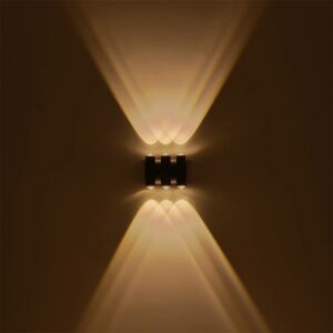 GLOBOSTAR® ARC 60680 Μοντέρνο Φωτιστικό Τοίχου – Απλίκα LED 12W 1500lm 30° AC 220-240V Αδιάβροχο IP65 Θερμό Λευκό 2700K – CREE XPE Chip & TÜV SÜD Driver – Μαύρο Ματ – Μ14 x Π4.8 x Υ11.5cm – 5 Χρόνια Εγγύηση
