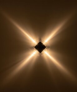 GLOBOSTAR® LUZ 60688 Μοντέρνο Φωτιστικό Τοίχου – Απλίκα LED 8W 1000lm 10° AC 220-240V Αδιάβροχο IP65 Θερμό Λευκό 2700K – CREE XPE Chip & TÜV SÜD Driver – Μαύρο Ματ – Μ13.5 x Π4.5 x Υ13.5cm – 5 Χρόνια Εγγύηση