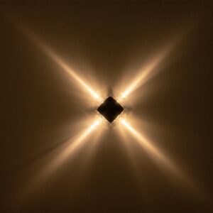GLOBOSTAR® LUZ 60688 Μοντέρνο Φωτιστικό Τοίχου – Απλίκα LED 8W 1000lm 10° AC 220-240V Αδιάβροχο IP65 Θερμό Λευκό 2700K – CREE XPE Chip & TÜV SÜD Driver – Μαύρο Ματ – Μ13.5 x Π4.5 x Υ13.5cm – 5 Χρόνια Εγγύηση