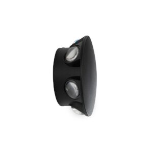 GLOBOSTAR® SOL 60690 Μοντέρνο Φωτιστικό Τοίχου – Απλίκα LED 12W 1500lm 30° AC 220-240V Αδιάβροχο IP65 Θερμό Λευκό 2700K – CREE XPE Chip & TÜV SÜD Driver – Μαύρο Ματ – Μ12 x Π5.5 x Υ12cm – 5 Χρόνια Εγγύηση