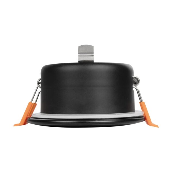 GLOBOSTAR® KAPA 60888 Χωνευτή Στρόγγυλη Βάση Σποτ Οροφής/Μπάνιου για Λάμπα MR16/GU10 Αδιάβροχο IP65 – Μαύρο Αλουμίνιο & Λευκό Γυαλί – Φ8.5 x Υ4.2cm / Q7.5cm