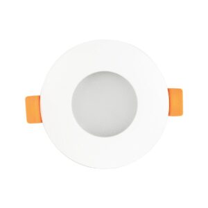 GLOBOSTAR® KAPA 60889 Χωνευτή Στρόγγυλη Βάση Σποτ Οροφής/Μπάνιου για Λάμπα MR16/GU10 Αδιάβροχο IP65 – Λευκό Αλουμίνιο & Λευκό Γυαλί – Φ8.5 x Υ4.2cm / Q7.5cm