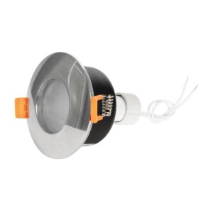GLOBOSTAR® KAPA 60890 Χωνευτή Στρόγγυλη Βάση Σποτ Οροφής/Μπάνιου για Λάμπα MR16/GU10 Αδιάβροχο IP65 – Νίκελ Βούρτσας Αλουμίνιο & Λευκό Γυαλί – Φ8.5 x Υ4.2cm / Q7.5cm