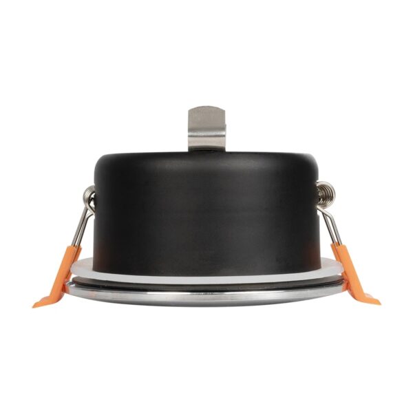 GLOBOSTAR® KAPA 60890 Χωνευτή Στρόγγυλη Βάση Σποτ Οροφής/Μπάνιου για Λάμπα MR16/GU10 Αδιάβροχο IP65 – Νίκελ Βούρτσας Αλουμίνιο & Λευκό Γυαλί – Φ8.5 x Υ4.2cm / Q7.5cm