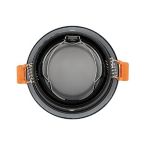 GLOBOSTAR® SIGMA 60891 Χωνευτή Στρόγγυλη Βάση Σποτ Οροφής/Μπάνιου για Λάμπα MR16/GU10 Αδιάβροχο IP65 – Μαύρο Αλουμίνιο & Λευκό Γυαλί – Φ8.5 x Υ4.4cm / Q7.5cm