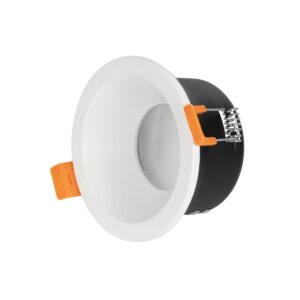 GLOBOSTAR® SIGMA 60892 Χωνευτή Στρόγγυλη Βάση Σποτ Οροφής/Μπάνιου για Λάμπα MR16/GU10 Αδιάβροχο IP65 – Λευκό Αλουμίνιο & Λευκό Γυαλί – Φ8.5 x Υ4.4cm / Q7.5cm