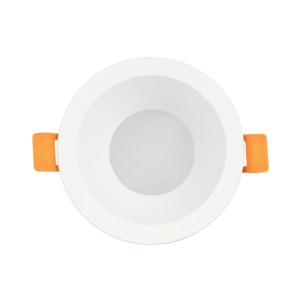 GLOBOSTAR® SIGMA 60892 Χωνευτή Στρόγγυλη Βάση Σποτ Οροφής/Μπάνιου για Λάμπα MR16/GU10 Αδιάβροχο IP65 – Λευκό Αλουμίνιο & Λευκό Γυαλί – Φ8.5 x Υ4.4cm / Q7.5cm