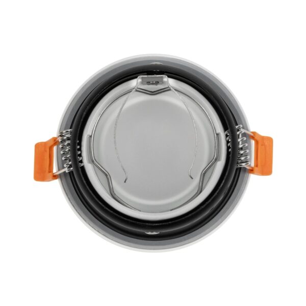 GLOBOSTAR® SIGMA 60892 Χωνευτή Στρόγγυλη Βάση Σποτ Οροφής/Μπάνιου για Λάμπα MR16/GU10 Αδιάβροχο IP65 – Λευκό Αλουμίνιο & Λευκό Γυαλί – Φ8.5 x Υ4.4cm / Q7.5cm