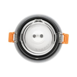 GLOBOSTAR® SIGMA 60892 Χωνευτή Στρόγγυλη Βάση Σποτ Οροφής/Μπάνιου για Λάμπα MR16/GU10 Αδιάβροχο IP65 – Λευκό Αλουμίνιο & Λευκό Γυαλί – Φ8.5 x Υ4.4cm / Q7.5cm