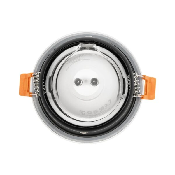 GLOBOSTAR® SIGMA 60892 Χωνευτή Στρόγγυλη Βάση Σποτ Οροφής/Μπάνιου για Λάμπα MR16/GU10 Αδιάβροχο IP65 – Λευκό Αλουμίνιο & Λευκό Γυαλί – Φ8.5 x Υ4.4cm / Q7.5cm