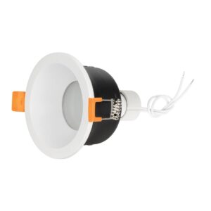 GLOBOSTAR® SIGMA 60892 Χωνευτή Στρόγγυλη Βάση Σποτ Οροφής/Μπάνιου για Λάμπα MR16/GU10 Αδιάβροχο IP65 – Λευκό Αλουμίνιο & Λευκό Γυαλί – Φ8.5 x Υ4.4cm / Q7.5cm