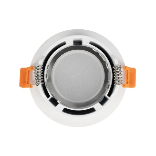 GLOBOSTAR® LAMDA 60894 Χωνευτή Στρόγγυλη Βάση Σποτ Οροφής/Μπάνιου για Λάμπα MR16/GU10 Αδιάβροχο IP65 – Λευκό Αλουμίνιο & Λευκό Γυαλί – Φ8.5 x Υ3.5cm / Q7.5cm