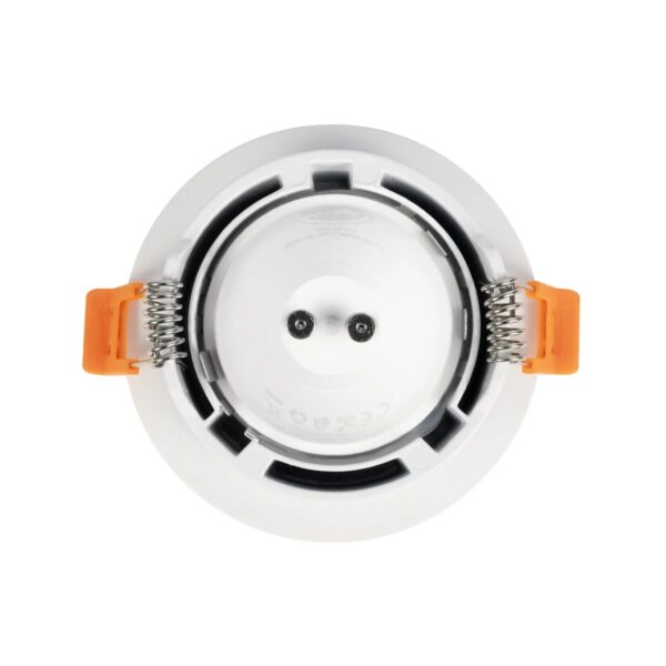 GLOBOSTAR® LAMDA 60894 Χωνευτή Στρόγγυλη Βάση Σποτ Οροφής/Μπάνιου για Λάμπα MR16/GU10 Αδιάβροχο IP65 – Λευκό Αλουμίνιο & Λευκό Γυαλί – Φ8.5 x Υ3.5cm / Q7.5cm