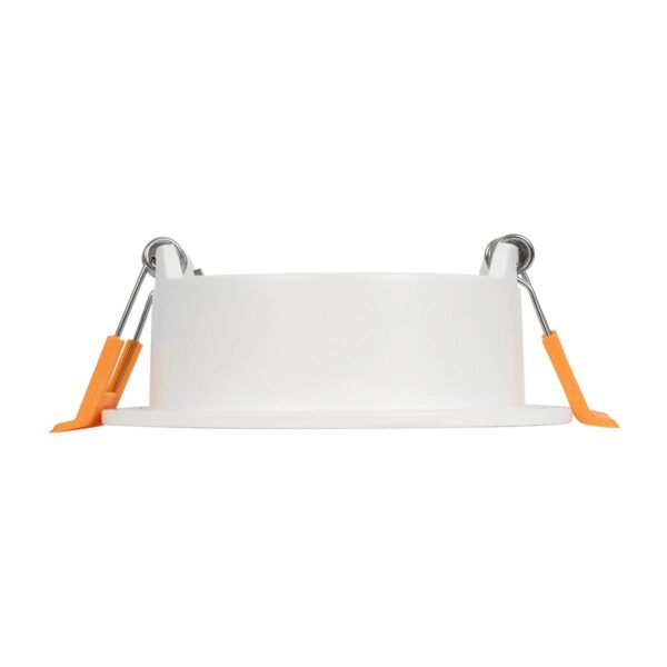 GLOBOSTAR® LAMDA 60894 Χωνευτή Στρόγγυλη Βάση Σποτ Οροφής/Μπάνιου για Λάμπα MR16/GU10 Αδιάβροχο IP65 – Λευκό Αλουμίνιο & Λευκό Γυαλί – Φ8.5 x Υ3.5cm / Q7.5cm