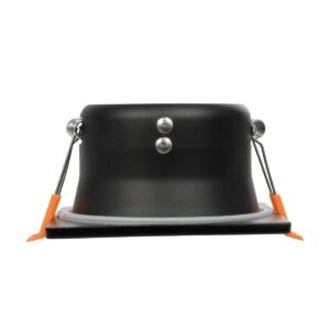 GLOBOSTAR® EPSILON 60895 Χωνευτή Τετράγωνη Βάση Σποτ Οροφής/Μπάνιου για Λάμπα MR16/GU10 Αδιάβροχο IP65 – Μαύρο Αλουμίνιο & Λευκό Γυαλί – Φ8.5 x Υ4.4cm / Q7.5 x 7.5cm